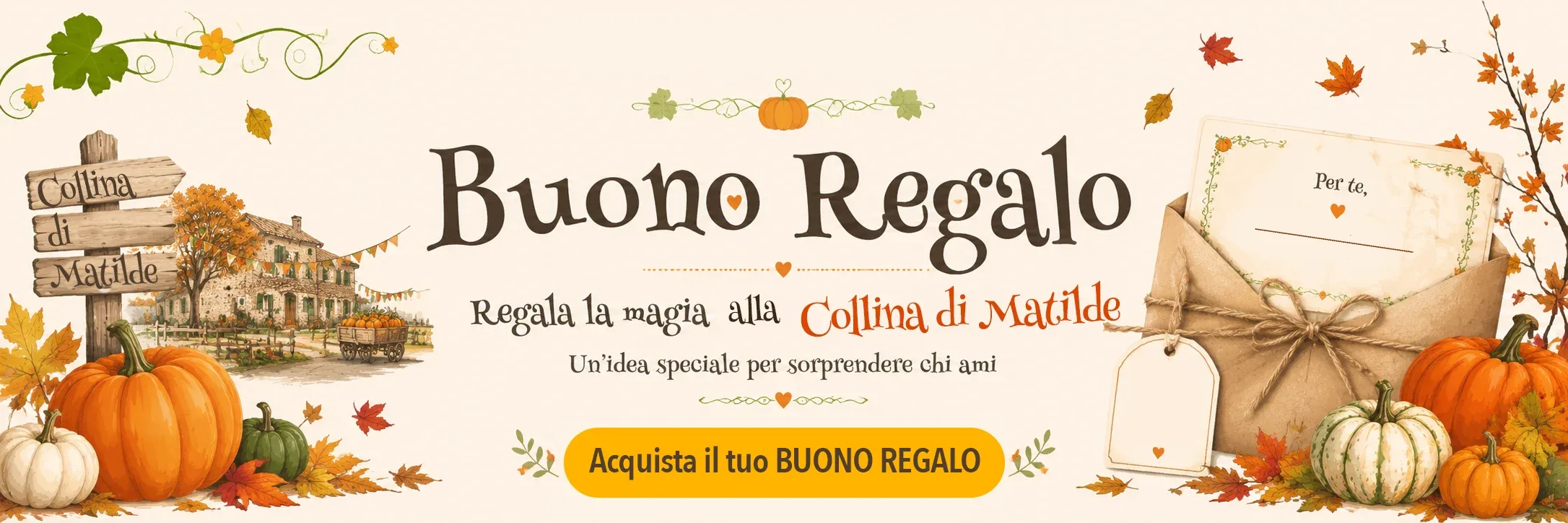 Clicca qui per acquistare il buono regalo per l'ingresso alla Collina di Matilde